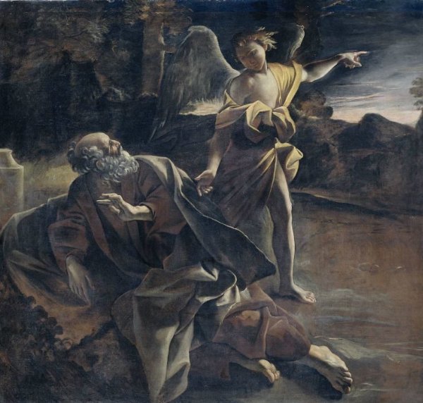 Giovanni Lanfranco, The Prophet Elijah Awakened in the Desert by an Angel