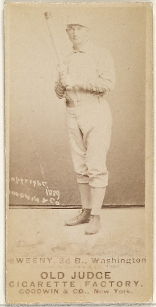 Goodwin & Company, Peter Jay "Pete" Sweeny, 3rd Base, Washington Nationals, from the Old Judge series (N172) for Old Judge Cigarettes