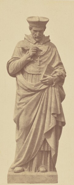 Édouard Baldus, ["Amyot", Statue by Pierre Travaux, Decoration of the Louvre, Paris]