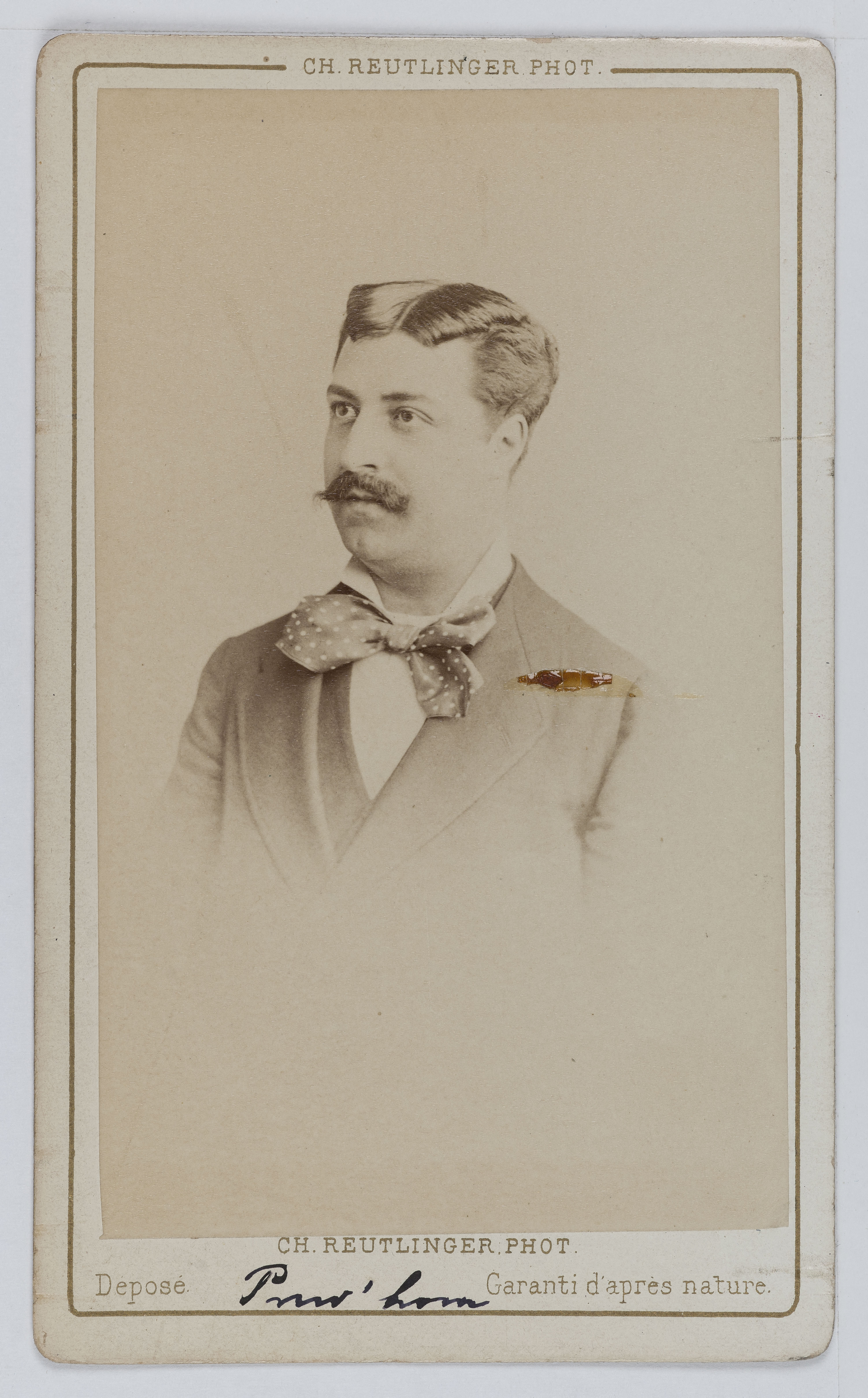 Charles Reutlinger, Portrait de Prud'homme (v. 1850-), acteur.