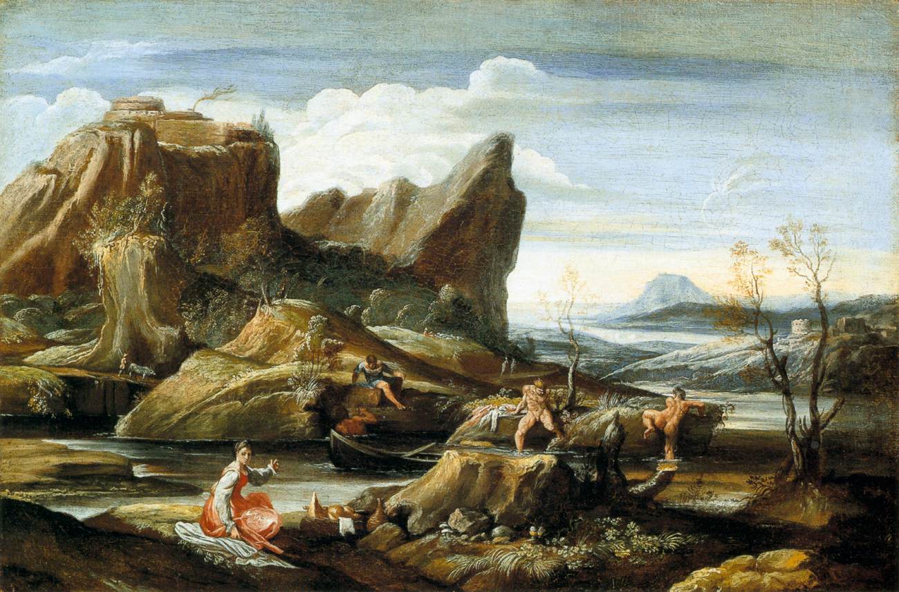 Antonio Marziale Carracci, Landscape with Bathers