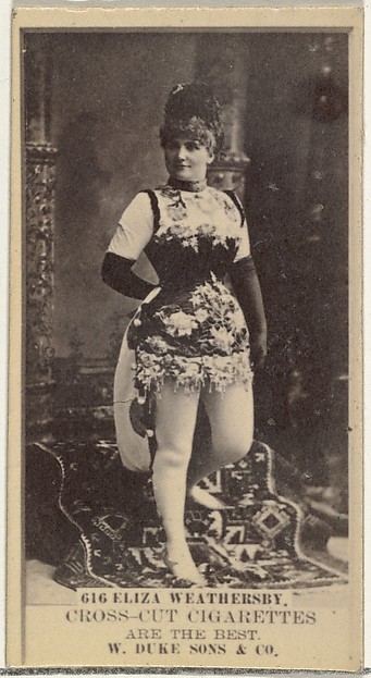 W. Duke, Sons & Co., Card Number 616, Eliza Weathersby, from the Actors and Actresses series (N145-3) issued by Duke Sons & Co. to promote Cross Cut Cigarettes
