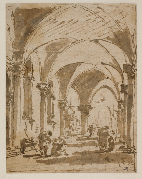 Francesco Guardi, Dogepaladsets buegang mod Piazzettaen
