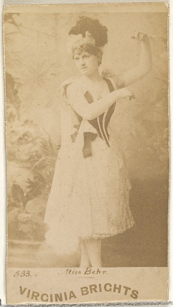 Allen & Ginter, Card 533, Miss Behr, from the Actors and Actresses series (N45, Type 1) for Virginia Brights Cigarettes
