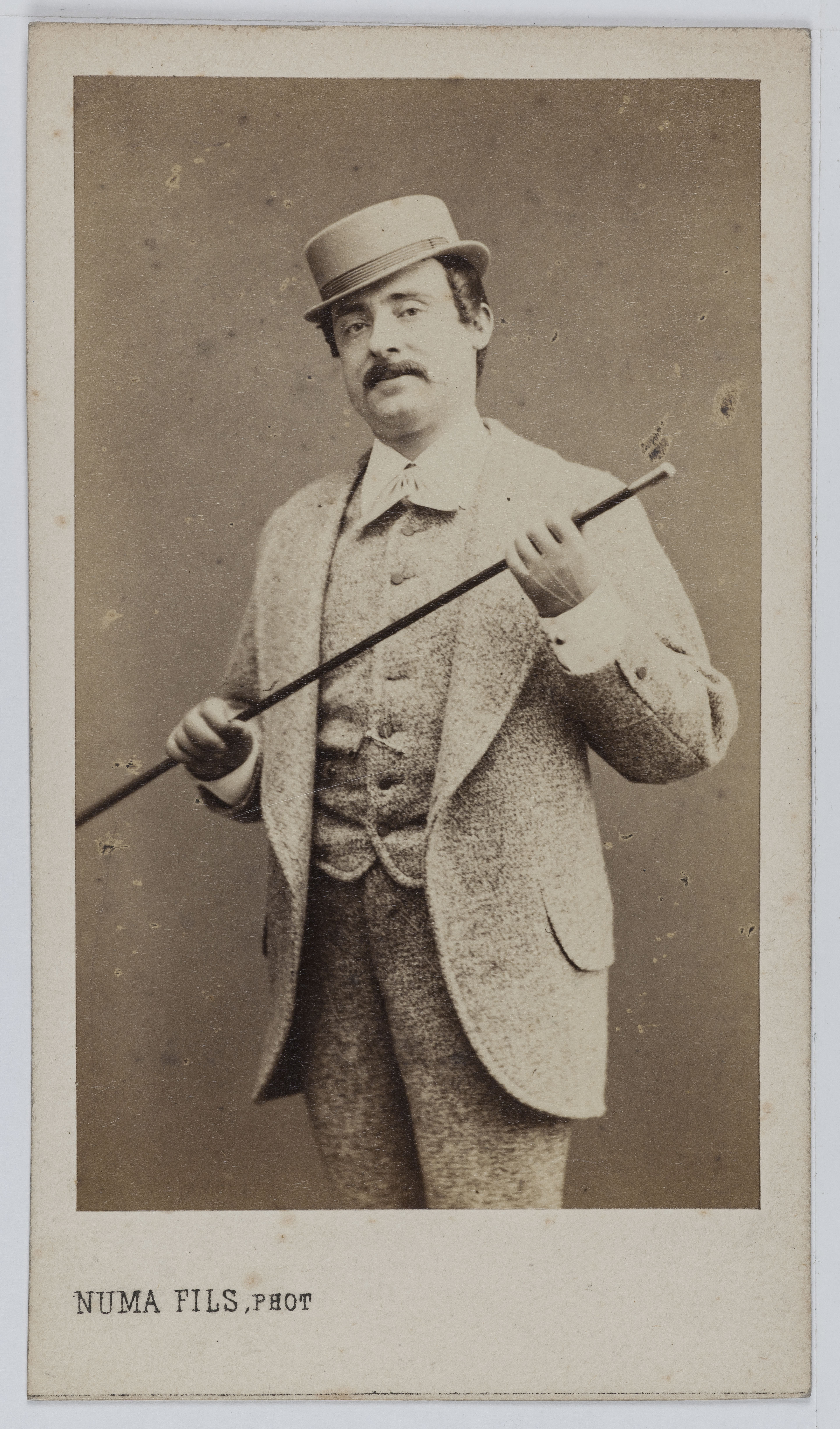 Numa Fils, Portrait de Robert Auguste Priston (-1875), bijoutier et acteur de théâtre entre 1852 et 1875.