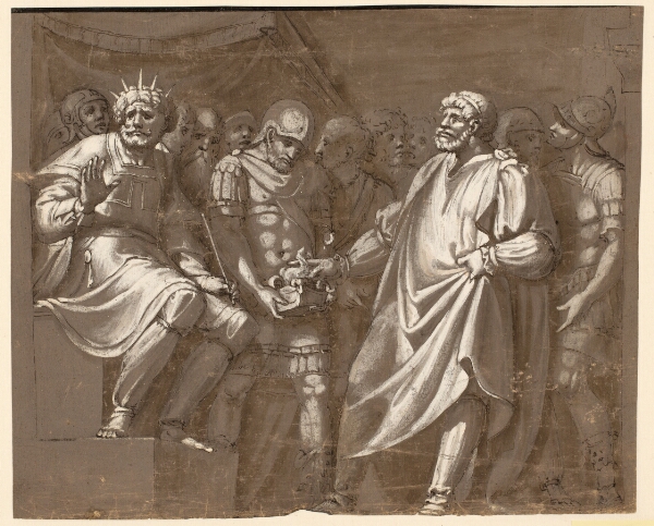Polidoro da Caravaggio, Mucius Scaevola for Porsenna