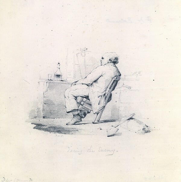 Francis William Edmonds, Study for Facing the Enemy (from McGuire Scrapbook)