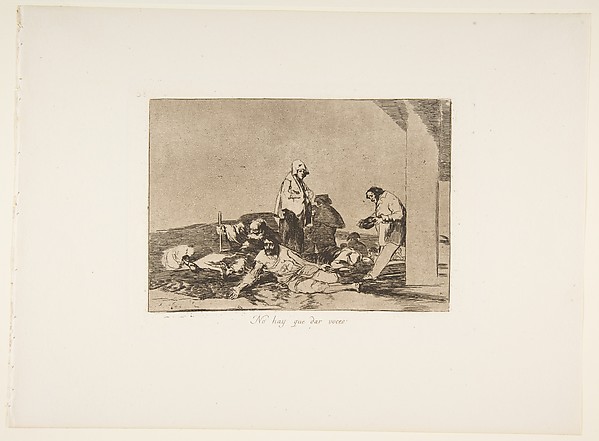 Goya (Francisco de Goya y Lucientes), Plate 58 from "The Disasters of War" (Los Desastres de la Guerra): 'It's no use crying out' (No hay que dar voces)
