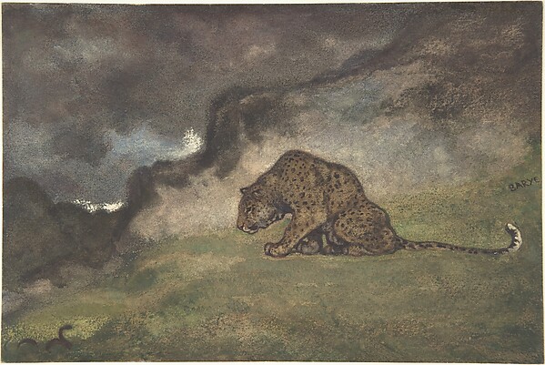 Antoine-Louis Barye, Leopard Watching Serpent
