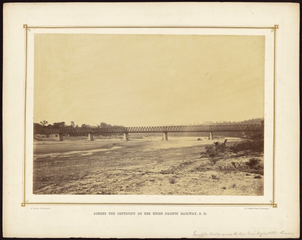 Alexander Gardner, [Turnpike Bridge across the Kaw River near Wyandotte, Kansas]