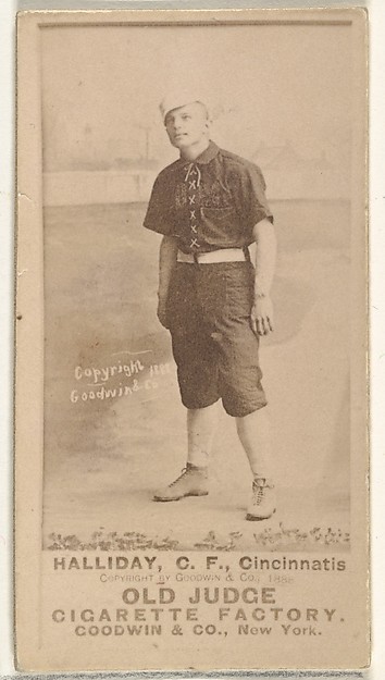 Goodwin & Company, James Wear "Bug" Holliday, Center Field, Cincinnati, from the Old Judge series (N172) for Old Judge Cigarettes