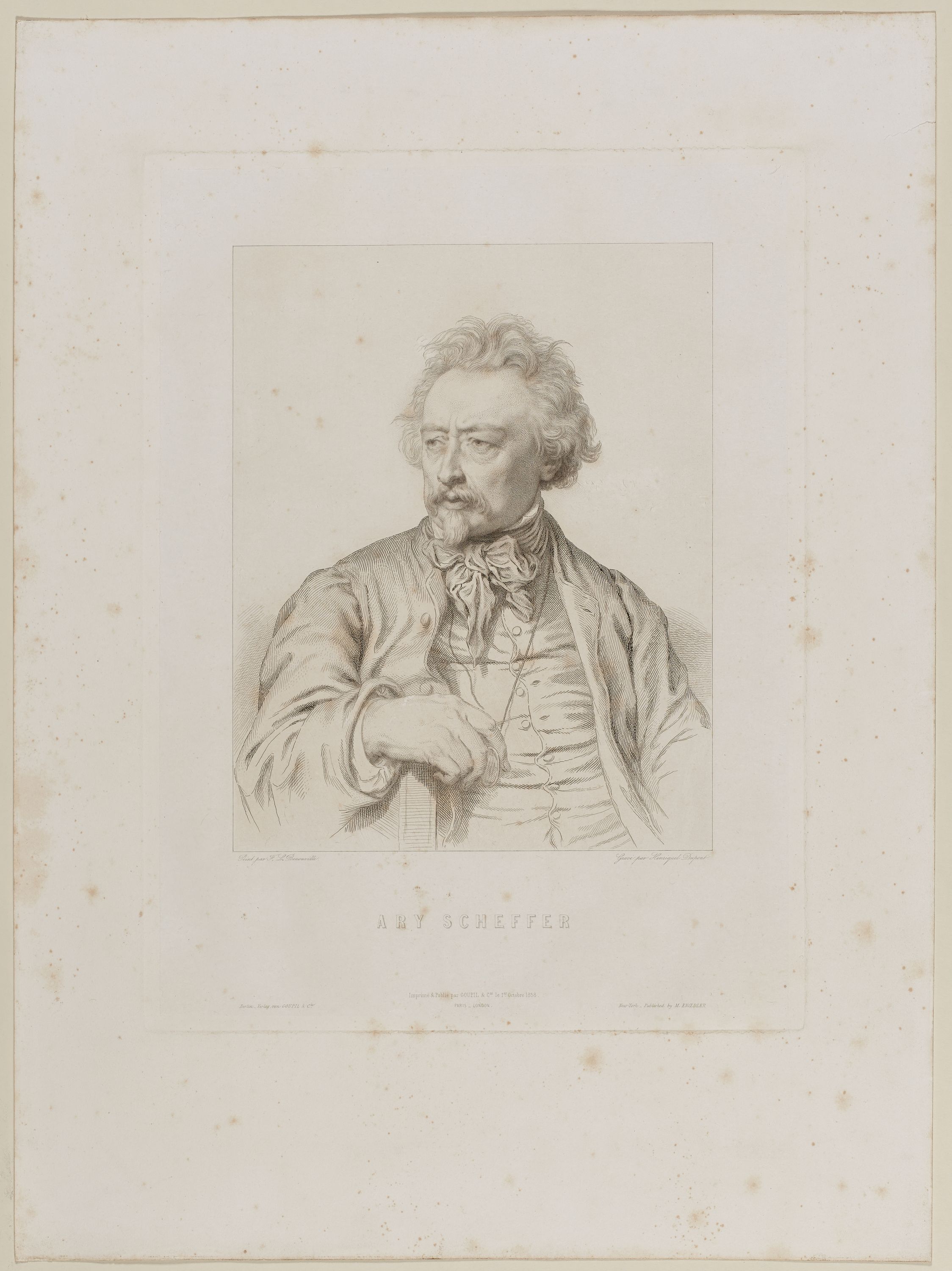 Louis-Pierre Henriquel-Dupont, Portrait d'Ary Scheffer d'après Benouville
