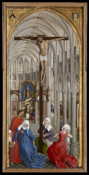 Rogier van der Weyden, Christ on the Cross and the Eucharist