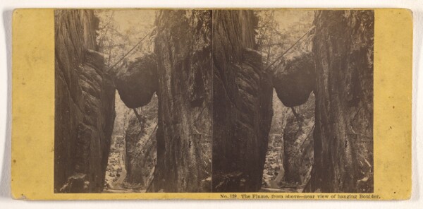 John P. Soule, The Flume, from above - near view of hanging Boulder.