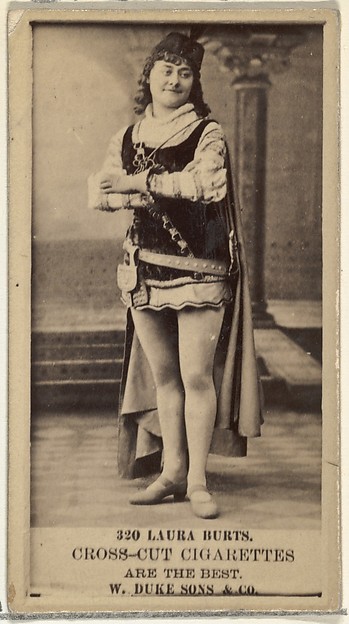 W. Duke, Sons & Co., Card Number 320, Laura Burt, from the Actors and Actresses series (N145-3) issued by Duke Sons & Co. to promote Cross Cut Cigarettes
