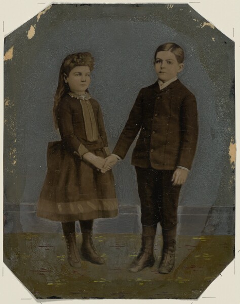 Unknown, [Portrait of boy and girl holding hands]
