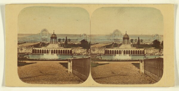 London Stereoscopic and Photographic Company, Crystal Palace. General View of The Palace, Cascades and Lower Fountains.