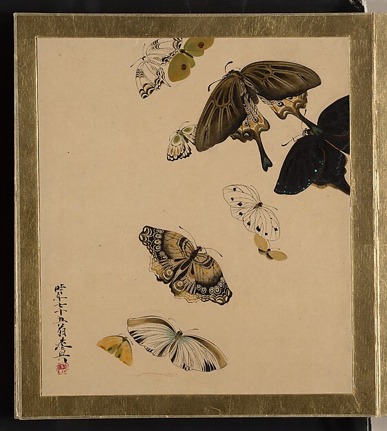 Shibata Zeshin, Lacquer Paintings of Various Subjects: Butterflies
