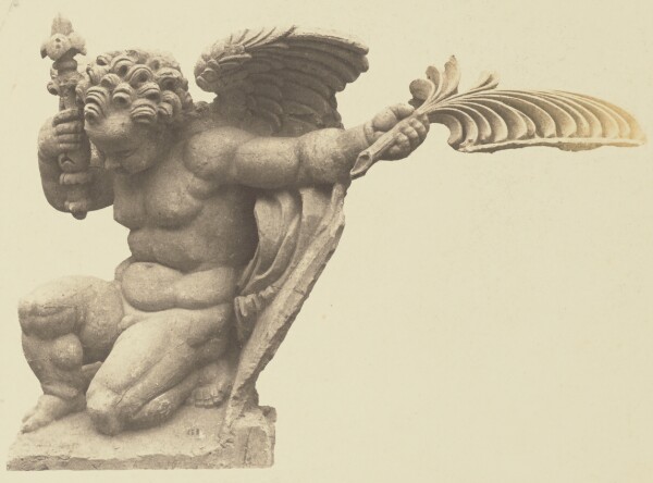 Édouard Baldus, ["Enfant porteur de palme", Sculpture by Hubert Lavigne, Decoration of the Louvre, Paris]