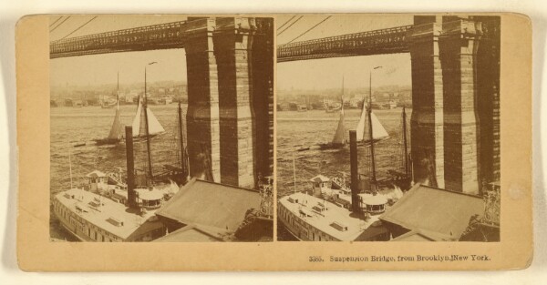 Benjamin West Kilburn, Suspension Bridge, from Brooklyn, New York.