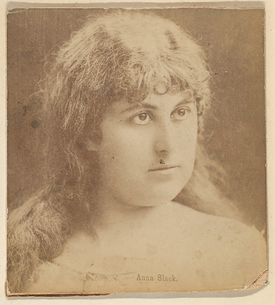 Kinney Brothers Tobacco Company, Anna Slack, from the Actresses series (N246), Type 2, issued by Kinney Brothers to promote Sporting Extra Cigarettes