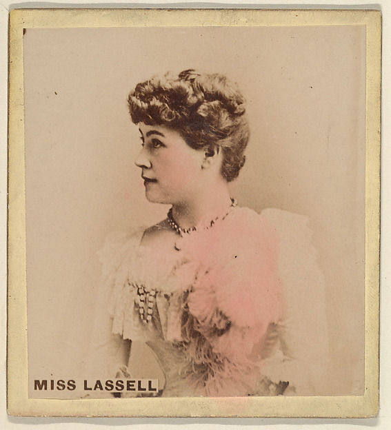 Kinney Brothers Tobacco Company, Miss Lassell, from the Actresses series (N246), Type 2, issued by Kinney Brothers to promote Sporting Extra Cigarettes