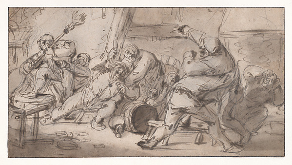 Adriaen van Ostade, Peasants fighting in an inn