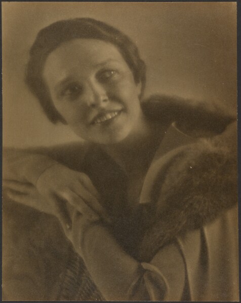 Louis Fleckenstein, [Portrait of a Woman Leaning on Chair]