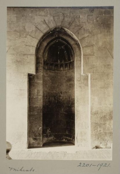 K.A.C. Creswell, Mihrab in mausoleum of Mamluk Amir Sanjar al-Jawli, Cairo