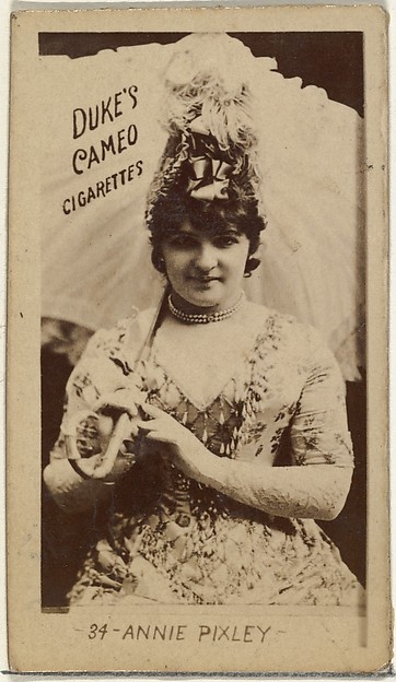 W. Duke, Sons & Co., Card Number 34, Annie Pixley, from the Actors and Actresses series (N145-4) issued by Duke Sons & Co. to promote Cameo Cigarettes