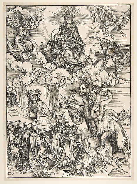 Albrecht Dürer, The Beast with Seven Heads and the Beast with Lamb's Horns, from "The Apocalypse"