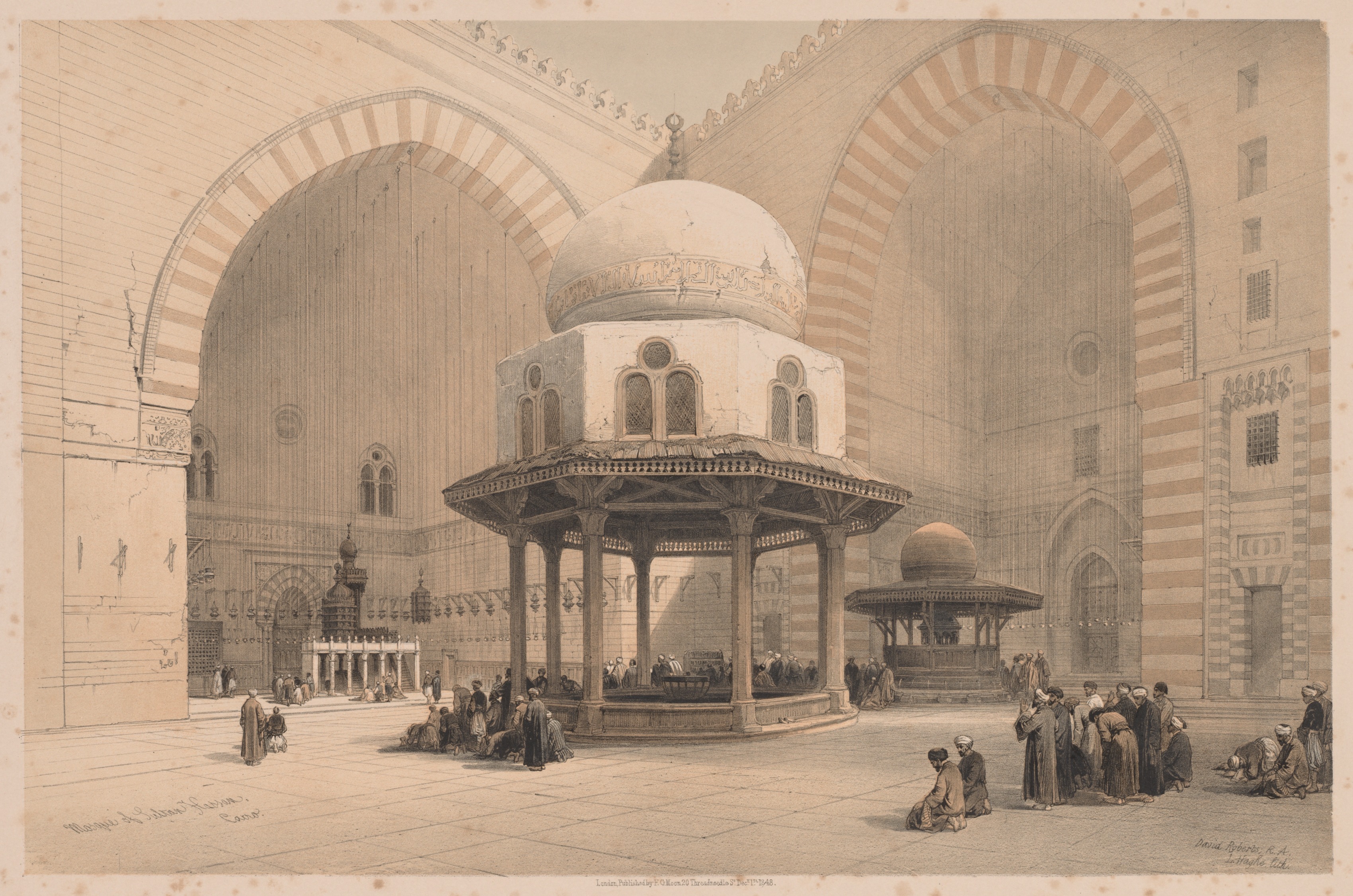 Louis Haghe, Egypt & Nubia, Volume III, No. 8: Mosque of Sultan Hassan, Cairo