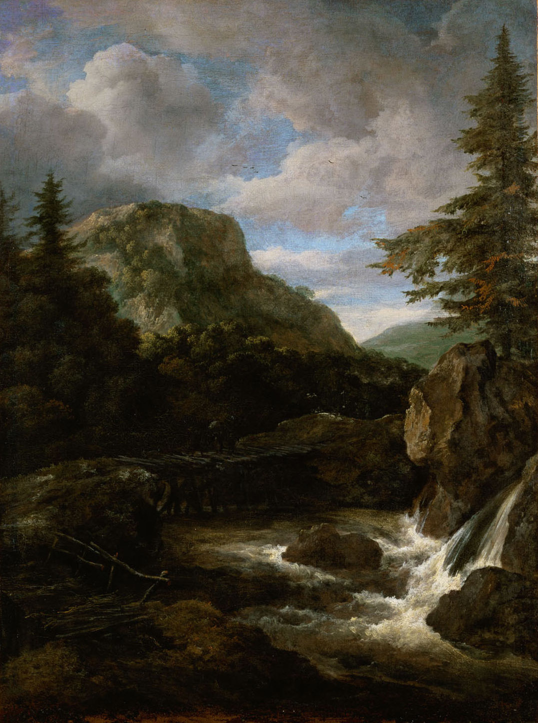 Jacob van Ruisdael, Mountain Landscape with Waterfall