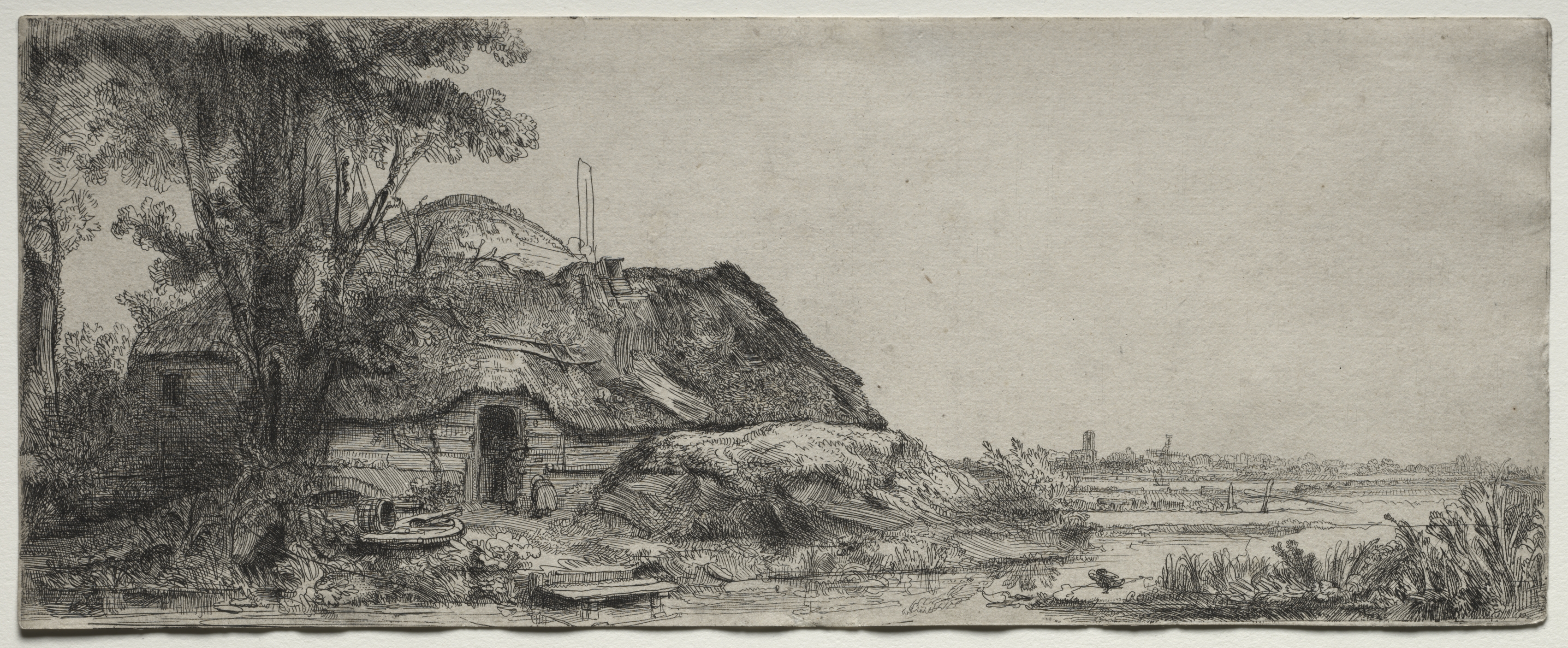 Rembrandt van Rijn, Landscape with a Cottage and a Large Tree