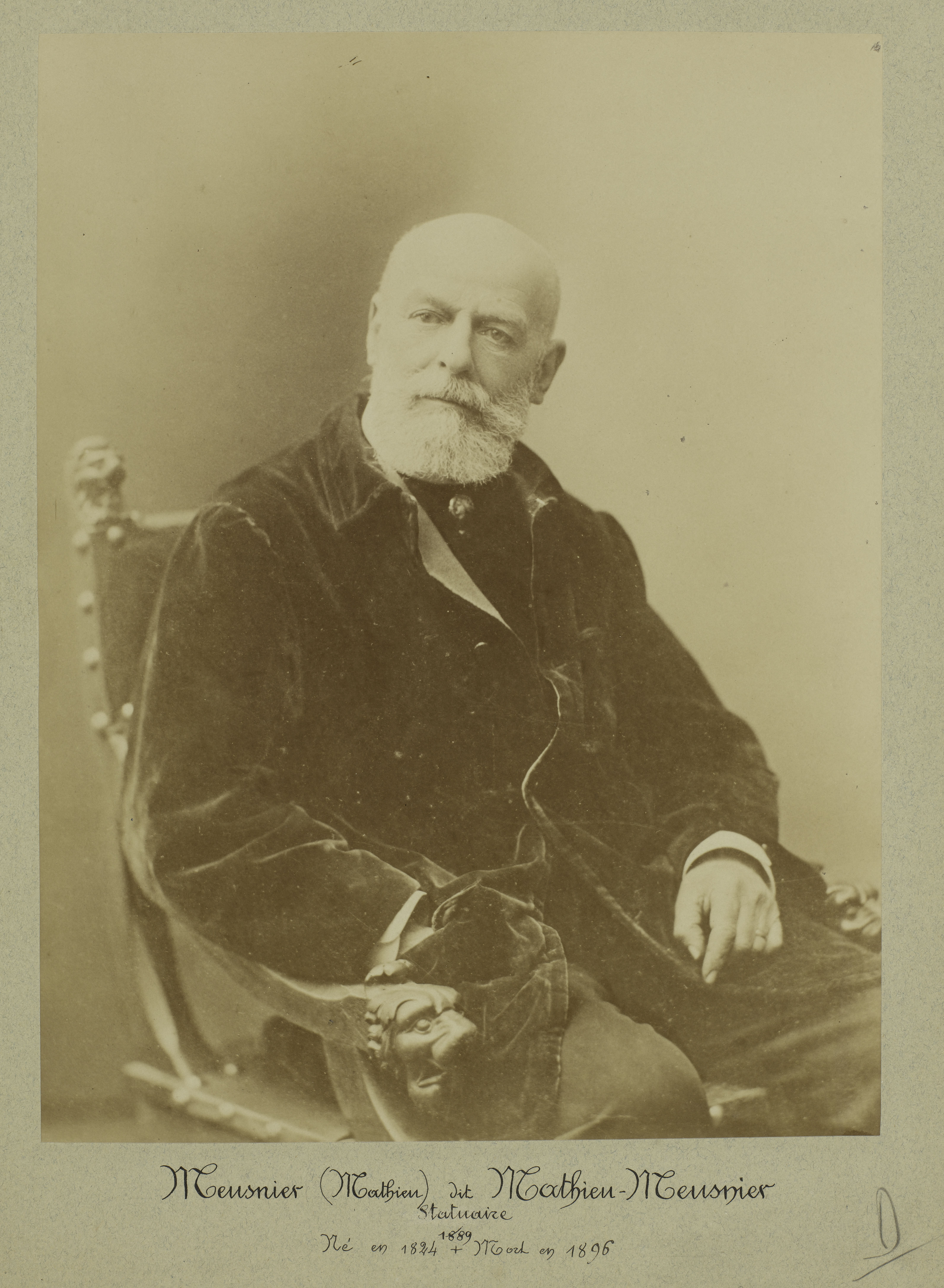 Anonyme, Portrait de Mathieu-Meusnier, dit Roland Mathieu Meusnier (1824-1896), sculpteur.