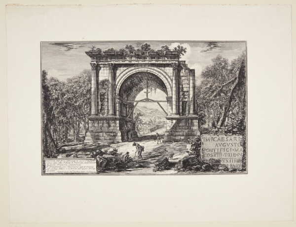 Giovanni Battista Piranesi, Udsigt med triumfbuen bygget til ære for Augustus nær byen Aosta ...