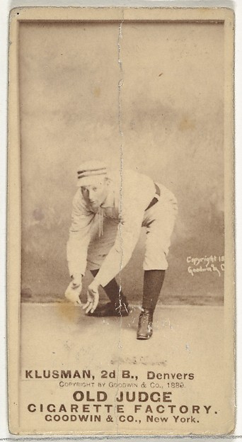 Goodwin & Company, William F. "Billy" Klusman, 2nd Base, Denver, from the Old Judge series (N172) for Old Judge Cigarettes