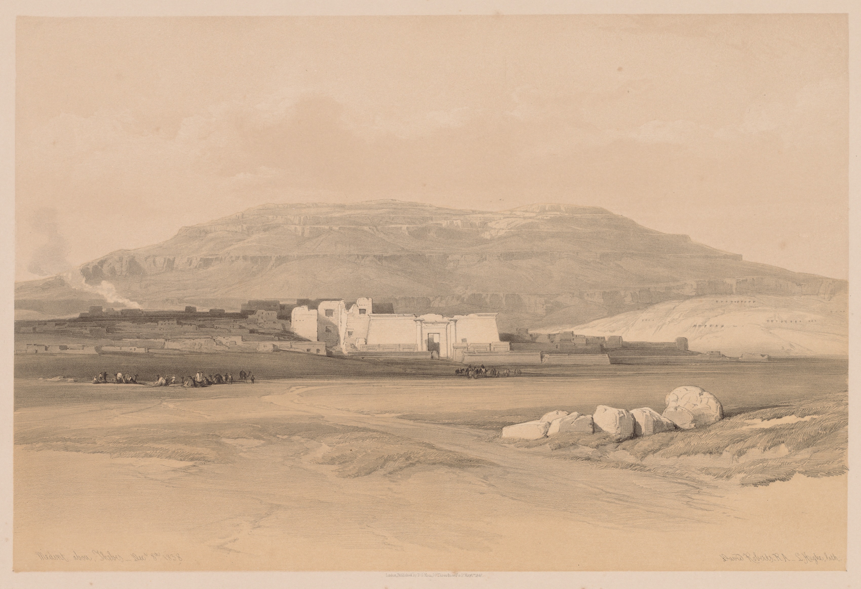 Louis Haghe, Egypt and Nubia:  Volume II - No. 20, Medinet Abou, Thebes