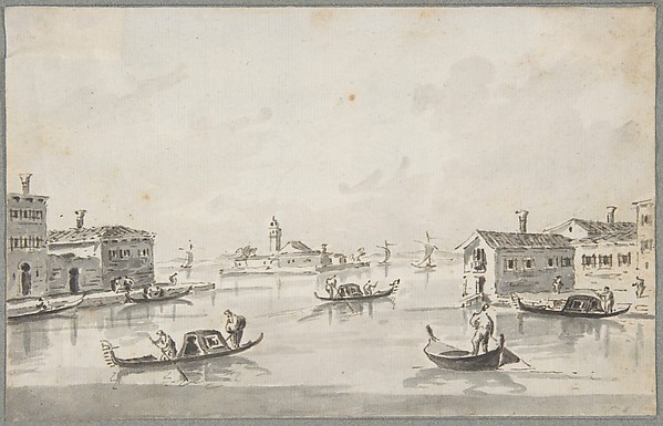 Giacomo Guardi, The Punta di San Giobbe, with the Island of San Secondo in the Distance