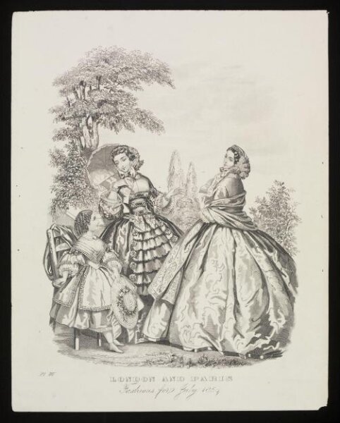 Unknown, London and Paris Fashions for July 1859