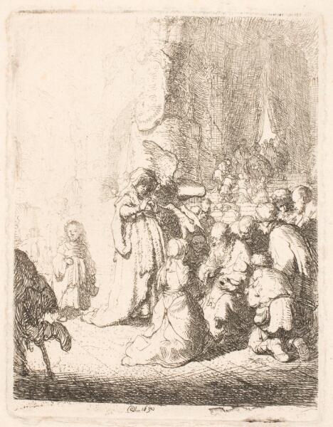 Rembrandt van Rijn, Fremstillingen i templet (med englen). Lille plade