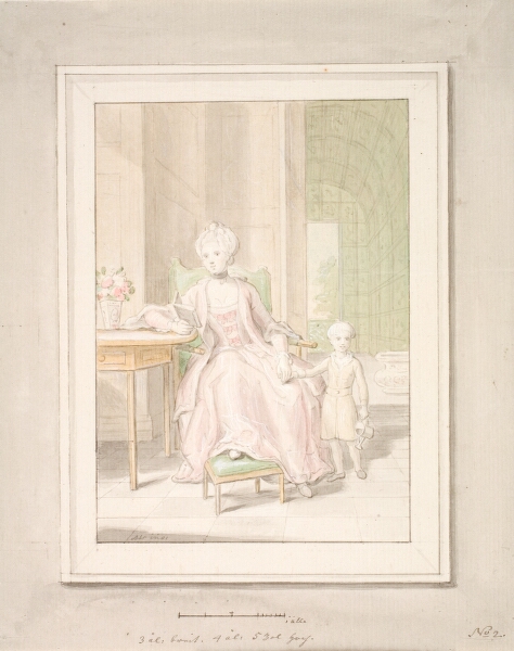 Peder Als, Dronning Caroline Mathilde med kronprins Frederik.