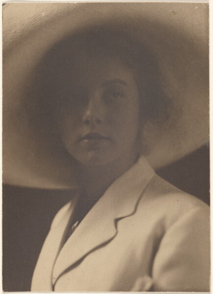 Louis Fleckenstein, [Portrait of a Woman with Large Straw Hat]