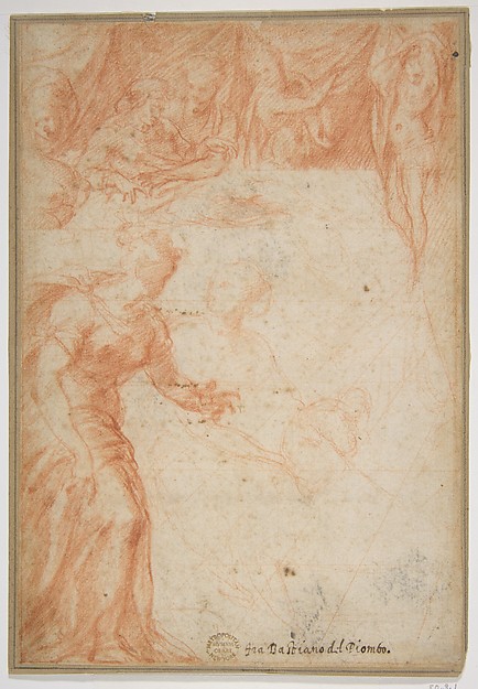 Rosso Fiorentino, Figural Studies for a Scene (The Birth of the Virgin or Saint John the Baptist?)