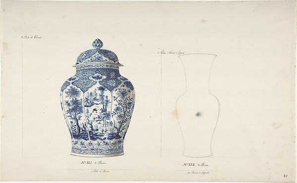Anonymous, French, 18th century, Design for Two Vases