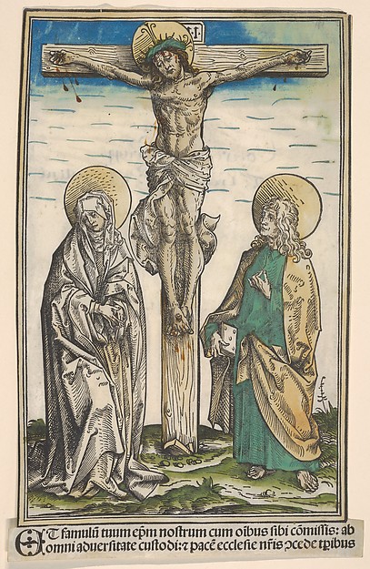 Hans Burgkmair, Christ on the Cross with the Virgin and Saint John, from the Passau Missal (Missale Pataviense)