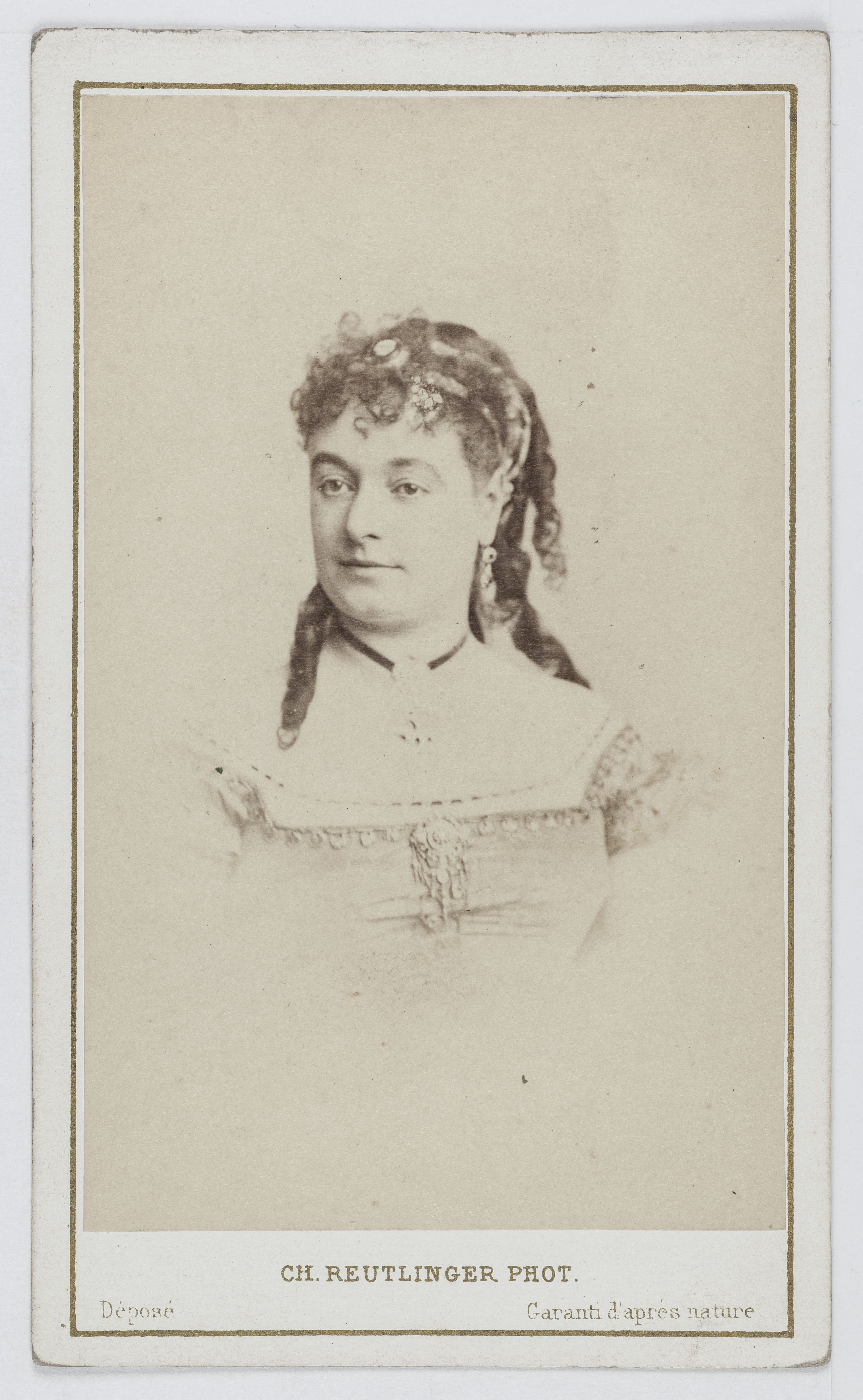 Charles Reutlinger, Portrait de Louise Vaissière (1844-1874), dite Lise Tautin, actrice et chanteuse.