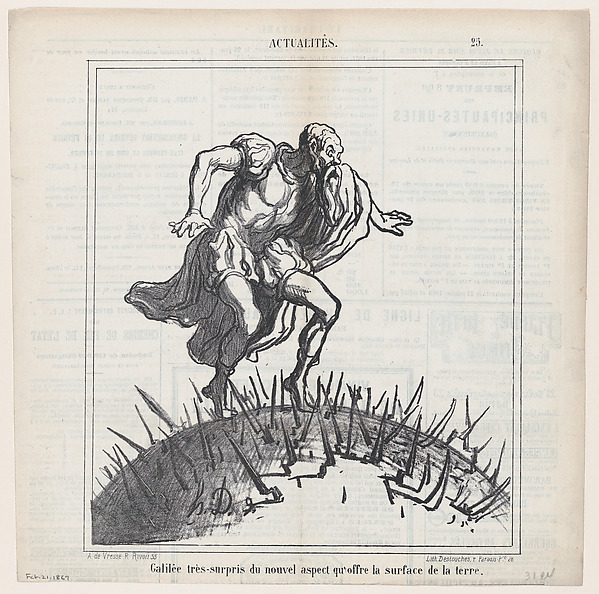 Honoré Daumier, Galileo, astonished by changes in the face of the earth, from "News of the Day"