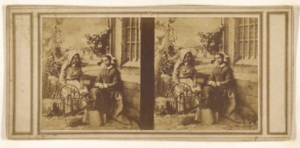 Unknown, [Genre: woman and daughter at spinning wheel]