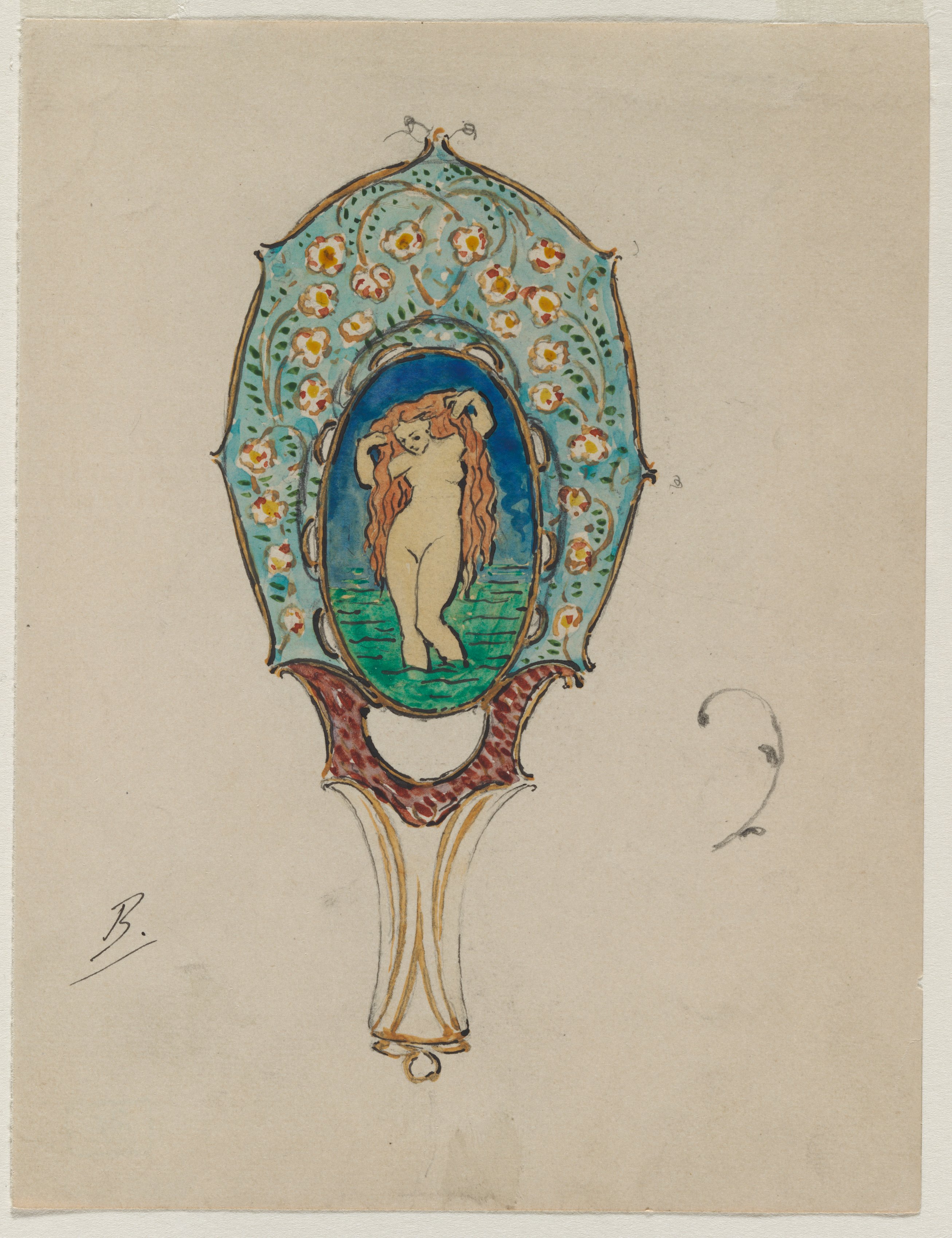 Félix Bracquemond, Design for a Hand Mirror